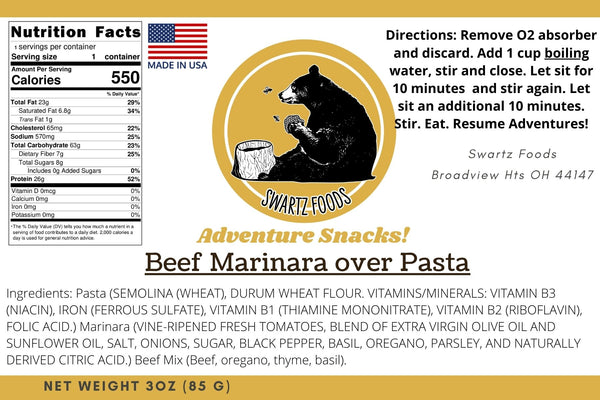 Beef Marinara with Pasta Single Serve