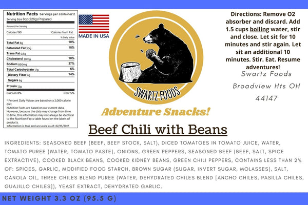 Freeze Dried Beef Chili with Beans