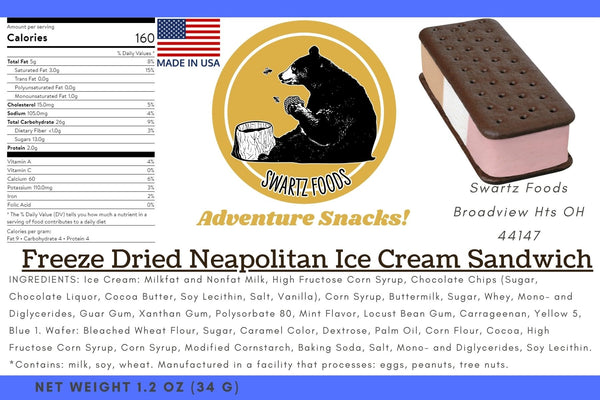 Freeze Dried Neapolitan Ice Cream Sandwich