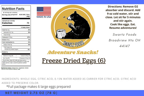 Freeze Dried Liquid Eggs (6 Eggs)