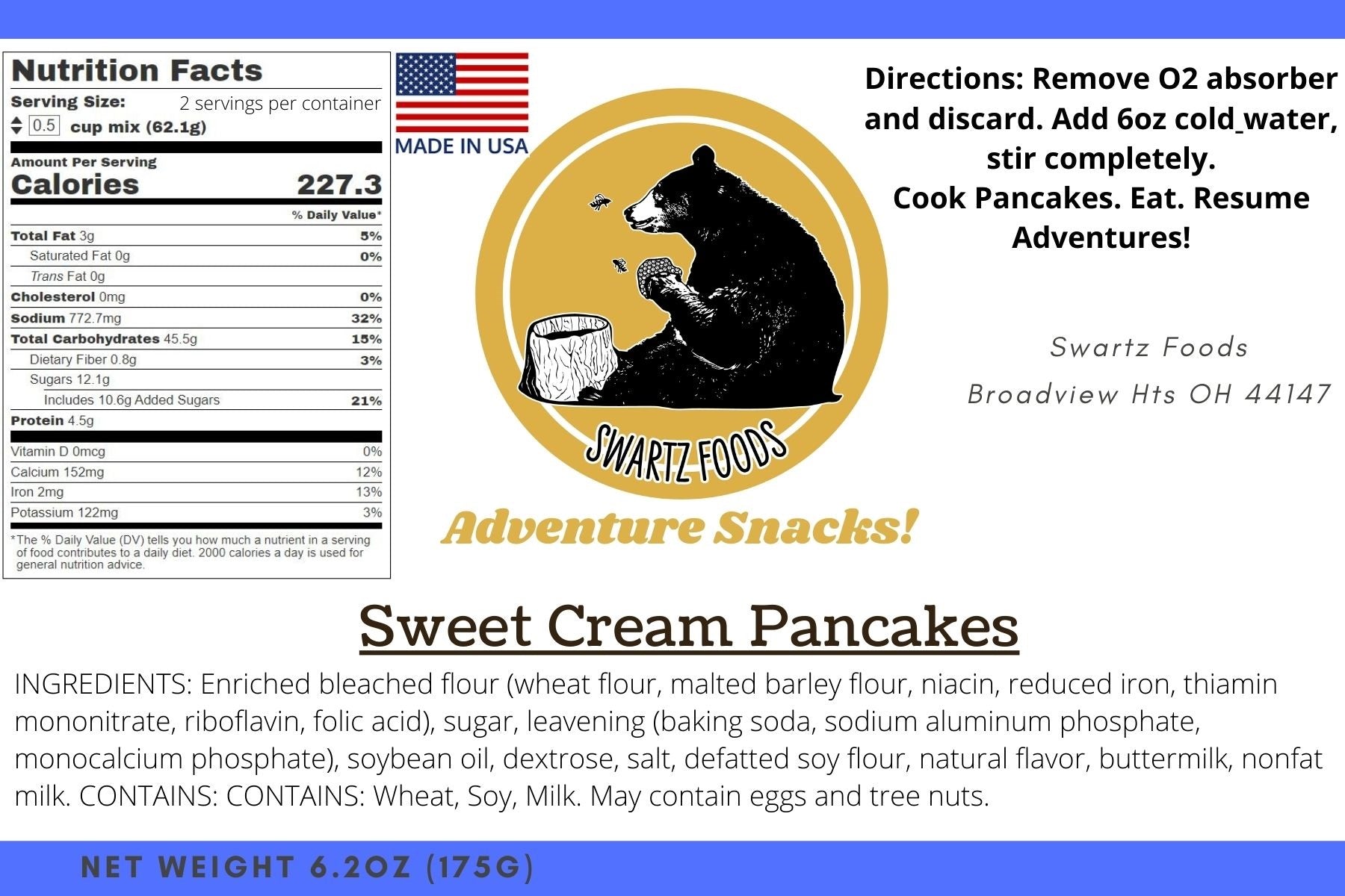 Sweet Cream Pancake Mix
